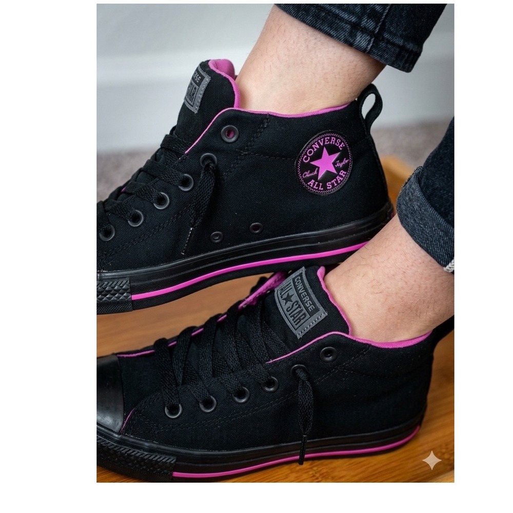 Converse Chuck Taylor All Star Madison Mid Black Pink Sneakers 660864F Junior 4
